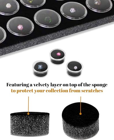 Novel Box 24 Count Gem, Mineral, Specimen Jar Display Foam Insert in Black (14.5X7.8X0.75) in Kuwait