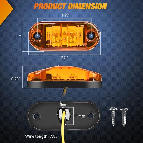 Nilight Cab Roof Marker Light 5 قطع العنبر دمعة أعلى التخليص مؤشر ضوء مقاوم للماء سطح جبل ضوء الجري للشاحنات الثقيلة مقطورة العربة RV جرار in Kuwait