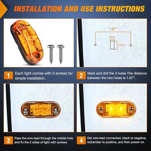 Nilight Cab Roof Marker Light 5 قطع العنبر دمعة أعلى التخليص مؤشر ضوء مقاوم للماء سطح جبل ضوء الجري للشاحنات الثقيلة مقطورة العربة RV جرار in Kuwait