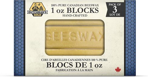 Dutchman’s Gold Canadian Yellow Beeswax Block (454g or 1oz Pack of 12) - Cosmetic-Grade Natural Beeswax for Candle Making, Soap, Crafts, Beauty - Pure Beeswax Bars - Safe and Easy to Melt in Kuwait