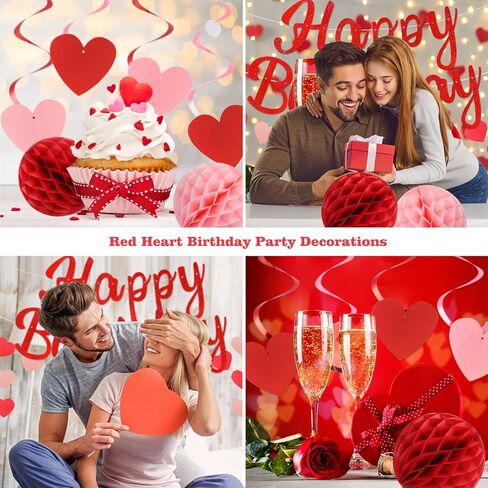 YEOCU Blue Birthday Decorations - NO-DIY Glitter Happy Birthday Banner with Honeycomb Ball, Stars Hanging Swirl Streamers, Circle Dot Garland - Pre-Assembled Birthday Party Decorations for Men Boys in Saudi Arabia