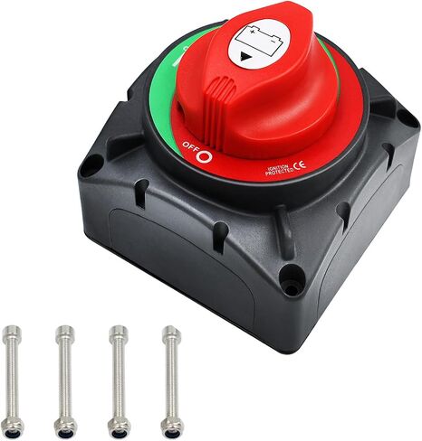 Battery Disconnect Switch 12-48V On/Off High Current Battery Master Cut Shut Off Isolator Switch for Truck Car Vehicle RV Marine Boat Yacht in Kuwait