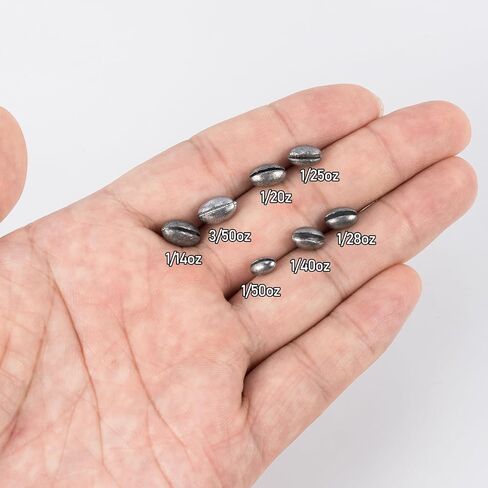 Dr.Fish 100 Pack Oval Split Shot Sinkers Fishing Weights, Lead Weight Clip on Fishing Line Fishing Sinker Freshwater Saltwater in Saudi Arabia