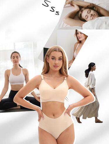 Womens Comfortable Wireless Bras with Support and Lift Seamless Push up Back Smoothing Comfort Everyday Bra in Kuwait