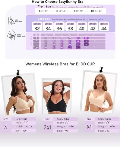 Womens Comfortable Wireless Bras with Support and Lift Seamless Push up Back Smoothing Comfort Everyday Bra in Kuwait