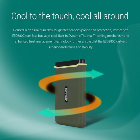 Transcend 1 تيرابايت خارجي، محمول، SSD معتمد لاختبار السقوط العسكري، ESD410C، USB 20 جيجابت في الثانية، النوع C TS1TESD410C in Saudi Arabia