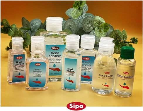 SIPA Hand Sanitizer with Moisturizer 1.69 oz/ 50 ml, (Pack of 16), Gift Box, Flip Cap, Travel Size, Scented Variety Pack with Aloe Vera, Ylang Ylang, Verbena, Lemon, Lavender, and Cherry Scent in Kuwait