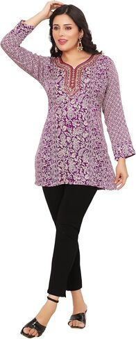 سترة نسائية هندية من Maple Clothing، ملابس كورتي كورتا مطبوعة هندية in Kuwait