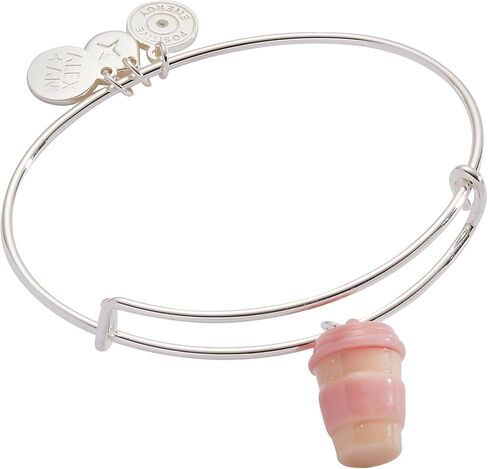 Alex and Ani AA616222سوار الإسورة القابل للتوسيع، Mama Needs Coffee سوار الإسورة القابل للتوسيع، فضي لامع، أرجواني، أساور in Saudi Arabia
