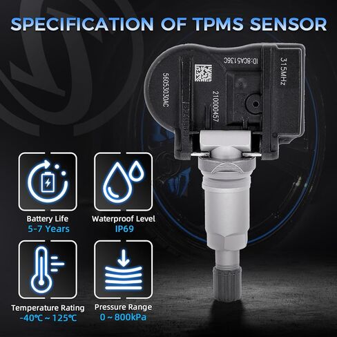 Sorghum Tire Pressure Monitoring System - Pre-Programmed TPMS Sensors 434MHz Compatible with 2014-2024 Ram 1500 2500 3500 Jeep Cherokee Replace# 68249197AA 68239720AA 68157568AA Set of 4 in Kuwait