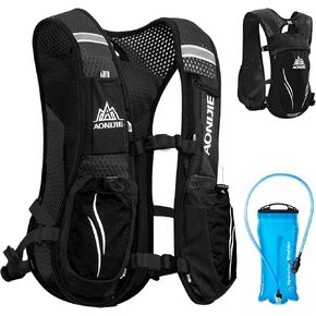 حقيبة ظهر TRIWONDER Hydration Pack سعة 5 لتر سترة ترطيب لسباق الماراثون (أسود - مع زجاجة ماء (500 مل)) in Kuwait