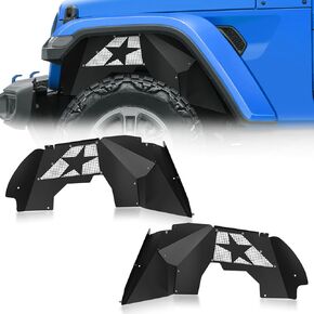Front Inner Fender Liners Compatible with 2018 2019 2020 2021 2022 2023 2024 Jeep Gladiator JT & Wrangler JL JLU, Lightning Style Mud Guards Wheel Well Liners Fender Flares Cover (2 PCS)