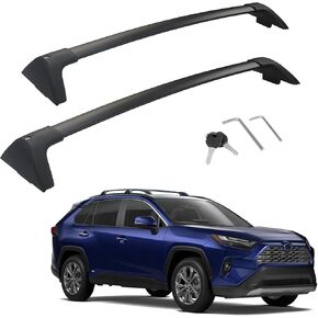 استبدال القضبان المتقاطعة لرف السقف القابل للقفل 260 رطل للخدمة الشاقة لـ Forester 2014-2024/Crosstrek 2013-2017 (تناسب فقط قضبان السقف المرتفعة في المصنع)