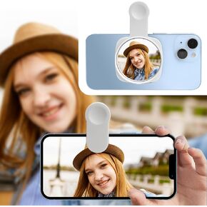 Phone Rear Camera Selfie Mirror - See How You Look in the Back Camera - For High Definition Photos (Black) in Kuwait