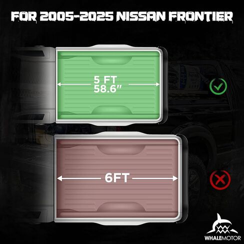 Truck Bed Tonneau Cover Compatible with Nissan Frontier 2005-2024 5 ft Short Box w/or w/o Track Rail, Soft Roll Up Style in Saudi Arabia