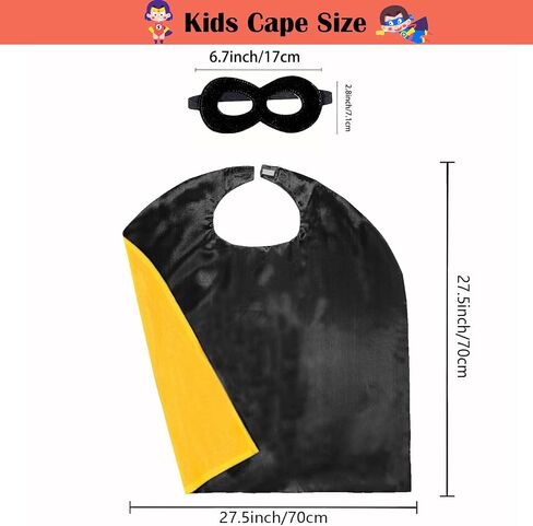 Kids Superhero Cape and Mask, Superhero Costume Boys Grils Christmas Halloween Cosplay for 3-10 Years in Kuwait