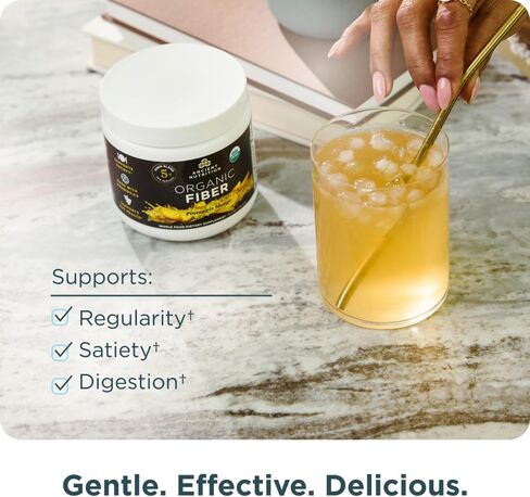Ancient Nutrition Organic Fiber Powder, Raspberry Lemonade, Soluble Fiber from Acacia & Konjac Root, Supports Digestive Health, Reduces Bloating, 6.5 oz in Kuwait
