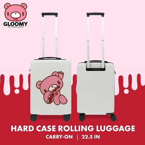 FUL Gloomy Bear 22.5 Inch Carry On Luggage, Hardshell Rolling Suitcase with Spinner Wheels, Black in Kuwait