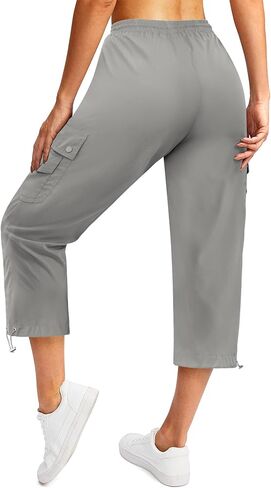 Marvmys Women's Cargo Capris Hiking Pants Lightweight Quick Dry Outdoor Athletic Travel Casual Loose Comfy with Pockets in Kuwait