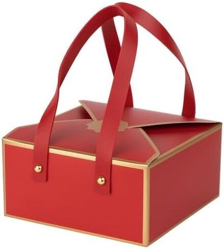 Hammont Gift Boxes for Women - Luxury Gift Box with Faux Leather Handle - 4 Pack of Gift Boxes for Presents – Decorative Bridesmaid Box for Jewelry, Chocolate & Mothers Day – 5"x7"x3" (Blue) in Saudi Arabia