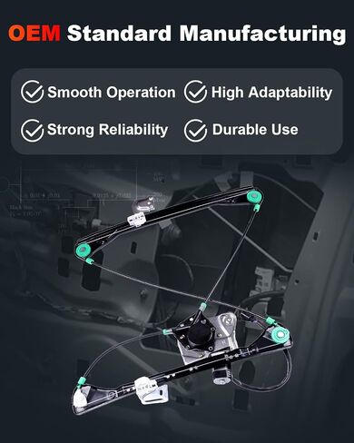 منظم نوافذ الطاقة cciyu مع استبدال المحرك لـ 1999-2004 لـ Oldsmobile Alero، 1999-2005 لـ Pontiac Grand Am الجانب الأمامي الأيسر للسائق in Saudi Arabia