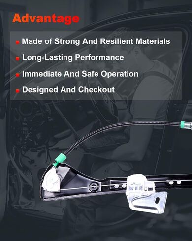 منظم نوافذ الطاقة cciyu مع استبدال المحرك لـ 1999-2004 لـ Oldsmobile Alero، 1999-2005 لـ Pontiac Grand Am الجانب الأمامي الأيسر للسائق in Saudi Arabia