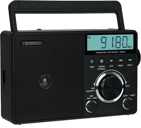 Retekess TR633 AM FM Radios with Best Reception, Portable Radio Plug in Wall, External Antenna Jack, Battery Operated Radio by 4 AA Batteries Or AC Power for Senior, Home in Saudi Arabia