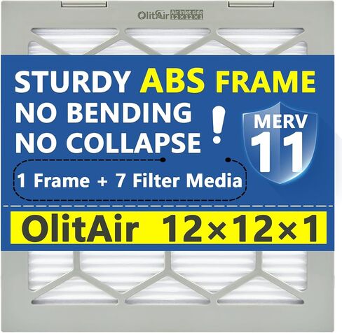فلتر هواء 20x20x1 MERV 8، فلتر هواء فرن التيار المتردد، إطار بلاستيك ABS قابل لإعادة الاستخدام، 7 عبوات وسائط فلتر قابلة للاستبدال (الحجم الفعلي: 19 3/4 بوصة × 19 3/4 بوصة × 3/4 بوصة) in Kuwait