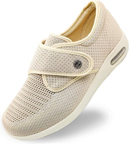 Women's Diabetic Elderly Shoes Mesh Breathable Walking Sneakers Lightweight Adjustable Easy On and Off Strap Summer Slippers for Swollen Feet in Kuwait