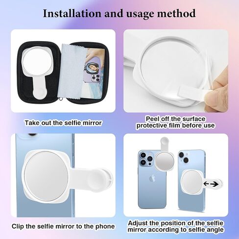 Phone Rear Camera Selfie Mirror - See How You Look in the Back Camera - For High Definition Photos (Black) in Kuwait