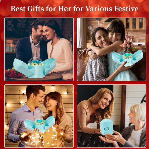 Preserved Red Real Rose with I Love You Necklace -Eternal Flowers Rose Gifts for Mom Grandma Wife Girlfriend on Mothers Day Valentines Christmas Birthday Anniversary Romantic Gifts for Her in Kuwait