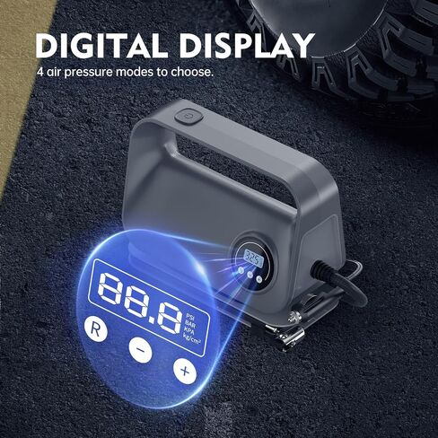 Tire Inflator Portable Air Compressor, DC 12V Portable Tire Inflator for Car, Air Tire Pump with Digital Tire Pressure Gauge and LED Light, Portable Air Compressor for Car Tires, Motorcycle, Bike in Kuwait