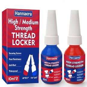 ThreadLocker 242 و271، قفل خيط متوسط ​​وعالي القوة، صواميل محكمة الغلق ومسامير ومثبتات ومعادن، ثابت ومضاد للصدأ (10 مل × 2)