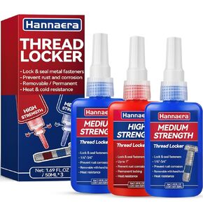 ThreadLocker 242 and 271, Thread Lock Medium and High Strength Lock Tight & Seal Nuts, Bolts, Fasteners and Metals, Stable and Anti-Rust(10mlx2)