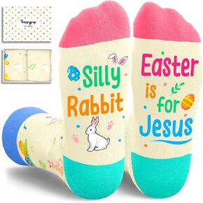 هدايا عيد الفصح السخيفة من HAPPYPOP للأطفال، هدايا أرنب للبنات، جوارب عيد الفصح للأطفال، جوارب أرنب، جوارب أرنب للأولاد من 7 إلى 10 سنوات in Kuwait