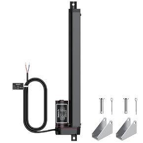 Justech 300 مم 12 بوصة محرك المحرك الخطي عالي التحمل 1000N 12V مشغلات للسيارات السيارات RV فتحت باب كهربائي الآلات الزراعية الصناعية كنس المركبات سفن البضائع نافذة طبية - أسود