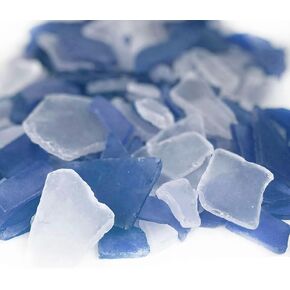 CYS EXCEL Sea Glass 32 Ounces Light Blue & Clear Mix | Multiple Color Choices Crushed Glass Vase Filler | Aquarium Nautical Décor for Art Crafts Flat Frosted Dyed Color Stone in Kuwait