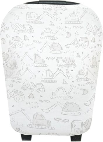 Baby Car Seat Cover Canopy and Nursing Cover Multi-Use Stretchy 5 in 1 Gift "Daphne" by Copper Pearl in Kuwait