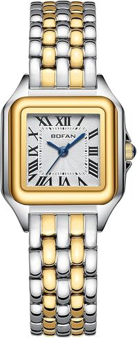 BOFAN Small Gold Watches for Women Easy Reader Ladies Quartz Wrist Watches with Gold Stainless Steel Band,Roman Dial,Water Resistant,Band Adjuster Included in Kuwait