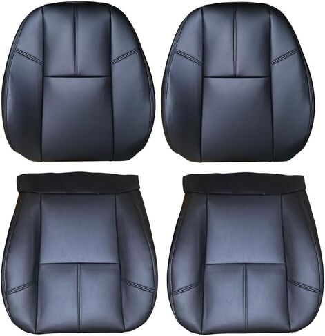 Black Leather Seat Cover for Chevy Silverado GMC Sierra Yukon Suburban Tahoe Avalanche 2007-2014, Driver or Passenger Bottom Side with Installation Kit in Kuwait