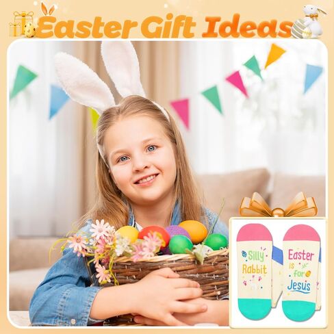 HAPPYPOP Silly Easter Gifts For Kids Bunny Gifts For Girls,Easter Socks For Kids Bunny Socks Rabbit Socks Boys 7-10 Years in Kuwait