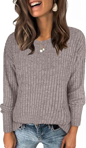 ANRABESS Long Sleeve Shirts for Women Business Casual Crewneck Tunic Tops Lightweight Fall Fashion Sweaters Clothes 2024 in Kuwait