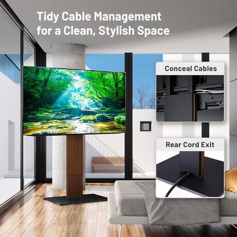 V5 نوع عالي | حامل تلفزيون عالمي محمول متدحرج ياباني قائم بذاته مقاس 32-80 بوصة مع عجلات مخفية | الساتان الأسود in Kuwait