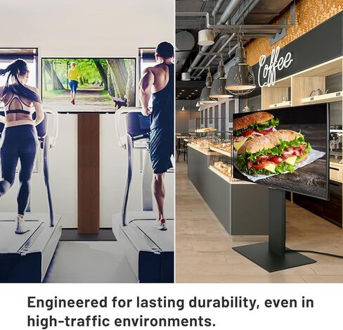 V5 نوع عالي | حامل تلفزيون عالمي محمول متدحرج ياباني قائم بذاته مقاس 32-80 بوصة مع عجلات مخفية | الساتان الأسود in Kuwait