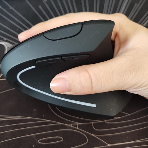 Bluetooth and 2.4G (2-in-1) Rechargeable Wireless Mouse, Ergonomic Vertical Design, 1000/1200/1600 DPI, 6 Silent Buttons, for Laptop, Computer, PC, MacBook, Chromebook-Black in Kuwait
