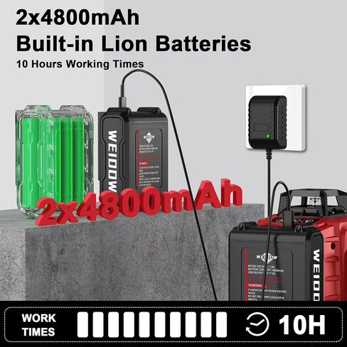 16 Lines Laser Level 360 Self Leveling Accurate 4×360° Cross Line Laser for Construction and Picture Hanging,4D Vertical & Horizontal Line,Level Tool with 4800 mAh Rechargeable Battery (LLX-360-03)… in Saudi Arabia