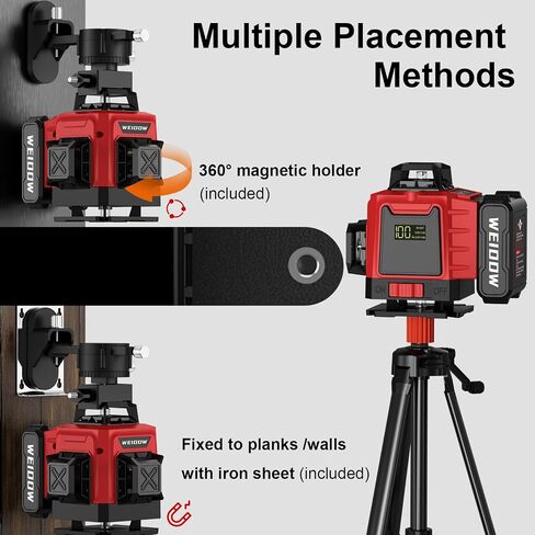 16 Lines Laser Level 360 Self Leveling Accurate 4×360° Cross Line Laser for Construction and Picture Hanging,4D Vertical & Horizontal Line,Level Tool with 4800 mAh Rechargeable Battery (LLX-360-03)… in Saudi Arabia
