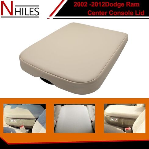 Center Console Lid Compatible with 2002 2003 2004 2005 2006 2007 2008 2009 2010 2011 2012 Dodge Ram Armrest Bin Cover Replacement Part # WP051DVAA 1QA10BD3AA in Kuwait