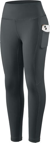 SANTINY Girl's Fleece Lined Leggings with Pockets Kids Thermal Warm Winter High Waisted Athletic Running Workout Yoga Pants in Kuwait