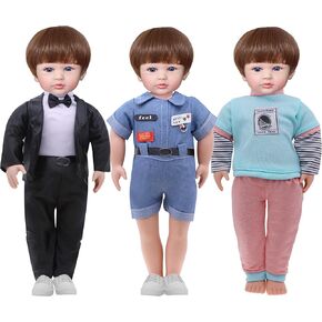 18-inch Boy Doll Clothes Accessories - 3 Set Doll Outfits Fashion Daily Costume Set Fits All 16-18 inch Dolls